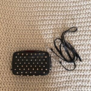 Prada Studded Camera Crossbody Bag